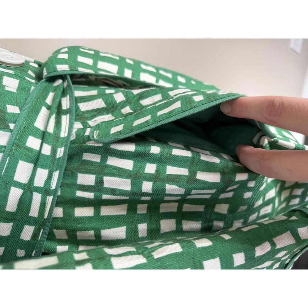 cabi Green Grid Belted Cardigan Coat – Size M - Picture 6 of 10